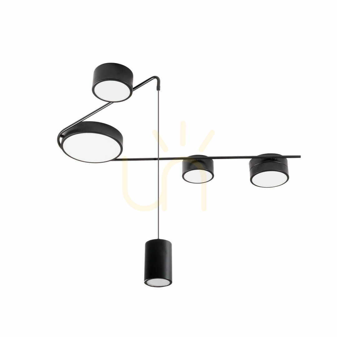 Plafon Max Light Zumaia C0250 czarny LED 32W 5-punktowy 70x102 cm