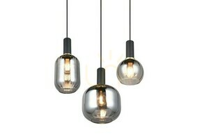 Trio DIVA Pendelleuchte 319830332, 3 × E27, Schwarz matt und verchromtes Glas small 2