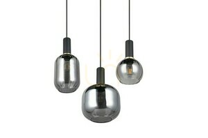 Trio DIVA Pendelleuchte 319830332, 3 × E27, Schwarz matt und verchromtes Glas small 5