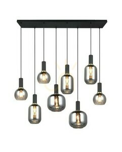 Trio DIVA Pendelleuchte 319800832, Schwarz matt, 8 × E27, 120 cm small 1