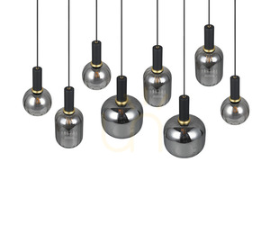 Trio DIVA Pendelleuchte 319800832, Schwarz matt, 8 × E27, 120 cm small 7