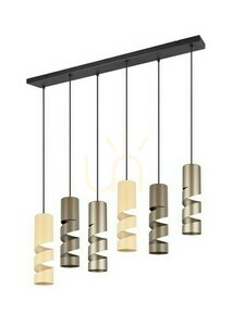 Trio STREAM Pendelleuchte 364000617, 6×GU10, 100 cm, Beige und Kaffeebraun small 2