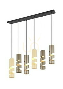 Trio STREAM Pendelleuchte 364000617, 6×GU10, 100 cm, Beige und Kaffeebraun small 0