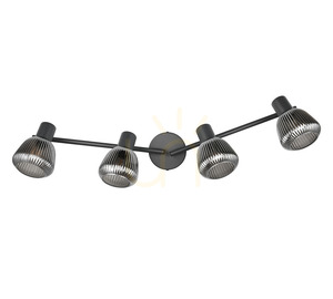 Deckenstrahler TRIO TARIFA 862800432 – 4×E14, mattschwarz und verchromtes Glas small 7