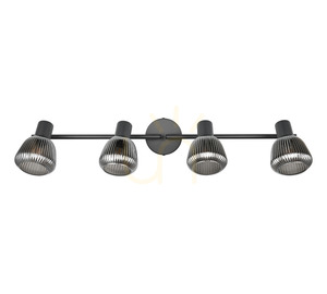 Deckenstrahler TRIO TARIFA 862800432 – 4×E14, mattschwarz und verchromtes Glas small 8