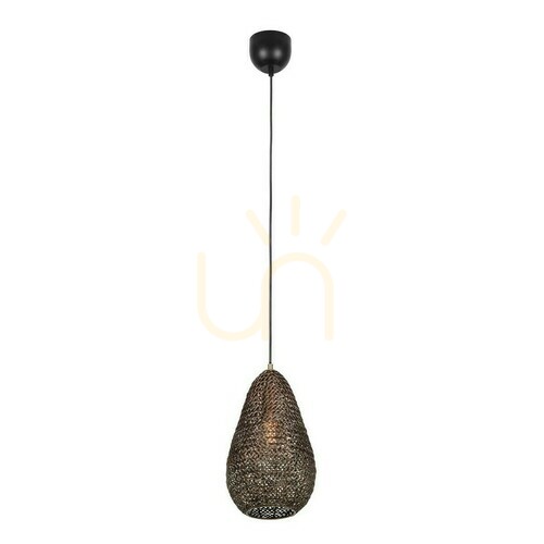 Prüfen Trio ZIVA Pendelleuchte 365300104, Altmessing und Schwarz, 1×E27