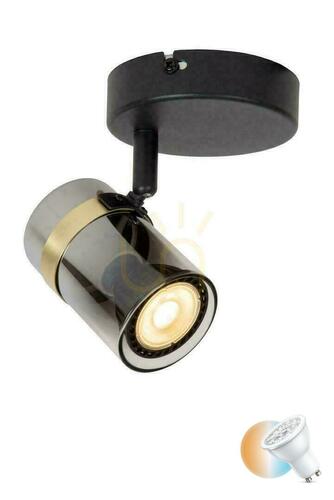 Prüfen Plafond Lucide UPTON Schwarz Gold LED GU10 dimmbar 57900/01/65