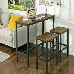 Rechteckiger Küchentisch100x40x90cm schwarz/braun Eiche rustikal LBT010B01 small 2