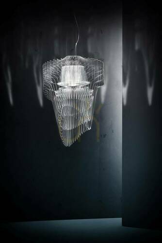 Prüfen Slamp Aria Transparente Große Pendelleuchte