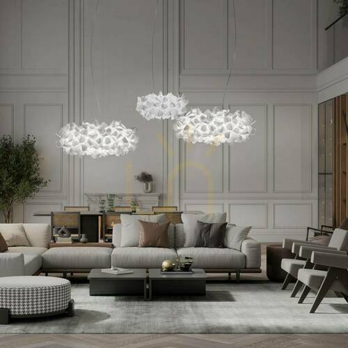 Prüfen Slamp Clizia Suspension Mama Non Mama Weiß Transparent Draht Pendelleuchte