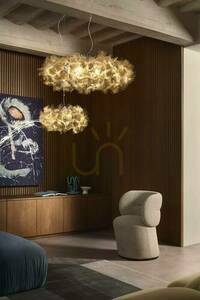 Slamp Clizia Suspension 130 Mama Non Mama Gold Transparent Wire Pendelleuchte. small 2