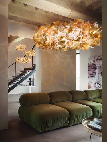 Prüfen Slamp Clizia Suspension 130 Mama Non Mama Gold Transparent Wire Pendelleuchte.