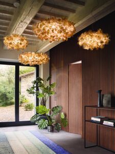 Slamp Clizia Suspension 130 Mama Non Mama Gold Transparent Wire Pendelleuchte. small 1