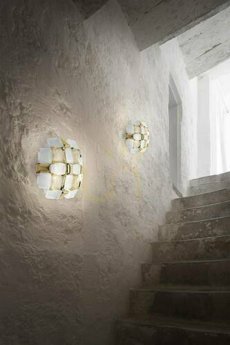 Prüfen Slamp Mida Applique Wandleuchte Weiß/Gold