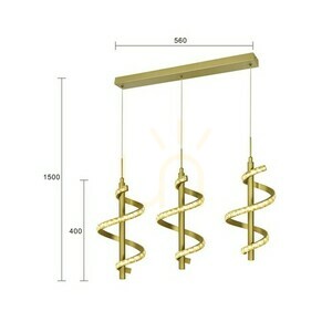 CLARET Spiral Dreifach-Pendelleuchte - schlicht mit dekorativen Kristallen und dreistufigem Klick-Dimmer Aviano small 2
