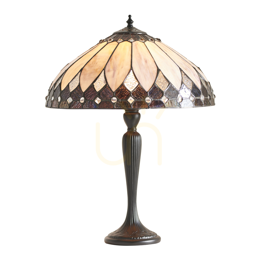 Tischlampe Tiffany multicolor Glas Polyesterharz Interiors 63982
