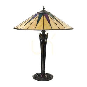 Tischlampe Tiffany Multicolor 2-flammig Glas Polyesterharz Interiors 64045 small 1