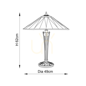 Tischlampe Tiffany Multicolor 2-flammig Glas Polyesterharz Interiors 64045 small 2