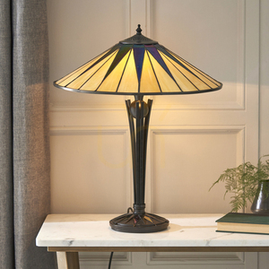 Tischlampe Tiffany Multicolor 2-flammig Glas Polyesterharz Interiors 64045 small 3