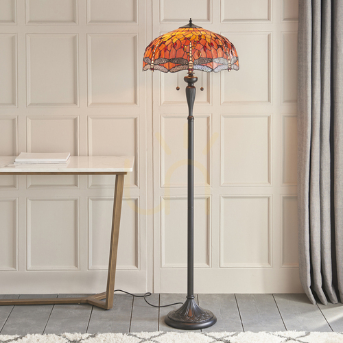Prüfen Stehlampe Tiffany Dragonfly Multicolor Interiors 64070