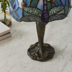 Tiffany Tischlampe Blau Glas Polyesterharz Interiors 64088 small 1