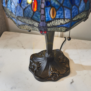 Tischlampe Tiffany blau Glas Zinkdruckguss Interiors 64090 small 7