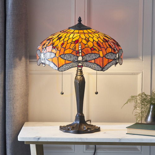 Prüfen Libelle Tiffany Tischlampe Multicolor 64093 Interiors.