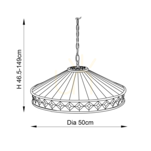 Pendelleuchte Tiffany Multicolor Glas E27 50 cm Interiors 64147 small 2