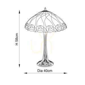 Tiffany Tischlampe Multicolor Glas Polyesterharz Interiors 64177 small 2