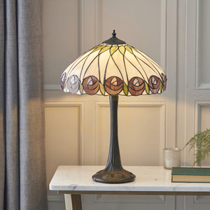 Tiffany Tischlampe Multicolor Glas Polyesterharz Interiors 64177 small 3