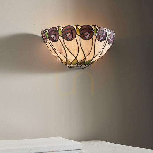 Prüfen Wandleuchte Interiors Tiffany mehrfarbig Glas Stahl 64178