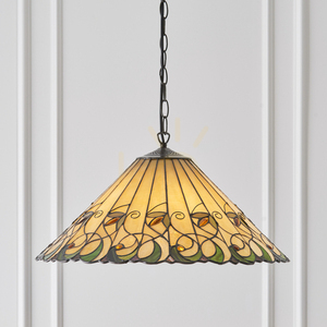 Pendelleuchte Tiffany 3-flammig Multicolor Glas Stahl Interiors 64194 small 2