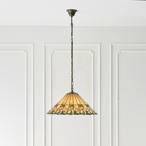 Pendelleuchte Tiffany 3-flammig Multicolor Glas Stahl Interiors 64194 small 3