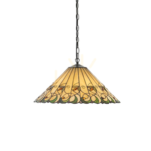 Pendelleuchte Tiffany 3-flammig Multicolor Glas Stahl Interiors 64194 small 0