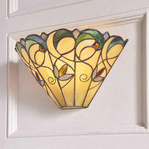 Prüfen Wandleuchte Tiffany multicolor Glas Stahl Interiors Jamelia 64198