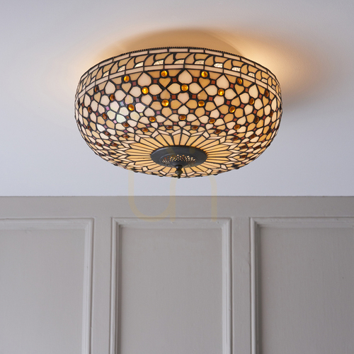 Prüfen Plafond Tiffany Multicolor Interiors 2xE27 45 cm 64276