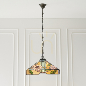 Pendelleuchte Tiffany 3-flammig Multicolor Glas Stahl Interiors 64384 small 4