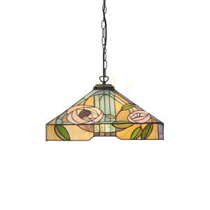 Pendelleuchte Tiffany 3-flammig Multicolor Glas Stahl Interiors 64384 small 0