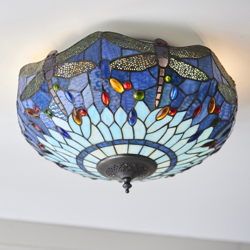 Prüfen Libelle Tiffany Blau Plafond 70722 Interiors.