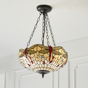 Pendelleuchte Tiffany Beige 3-flammig E27 Dimmbar Interiors 70759 small 6