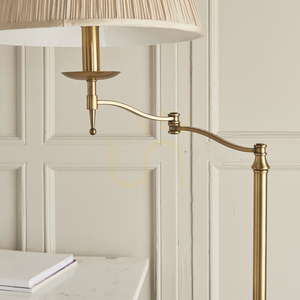 Stehlampe Interiors Stanford Messing Stoff E27 160 cm 63621 small 5