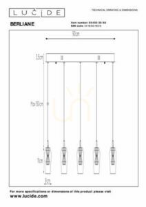 Pendelleuchte Lucide BERLIANE 5-flammig Gold LED 00430/20/60 small 7