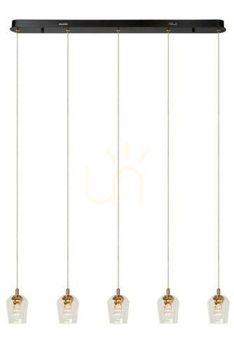 Prüfen Pendelleuchte Lucide BERLIANE 5-flammig Gold LED 00430/20/60