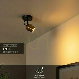 Plafond Lucide EMILE gold schwarz Metall GU10 51901/01/02 small 2