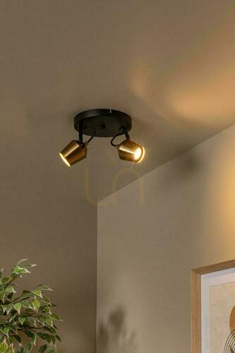 Prüfen Deckenstrahler Lucide EMILE 2xGU10 Gold-Schwarz Metall 20 cm 51901/02/02