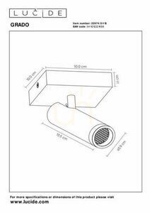 Lucide GRADO Deckenspot, grau, Aluminium, 1×GU10 (MR11), 22974/01/15 small 3