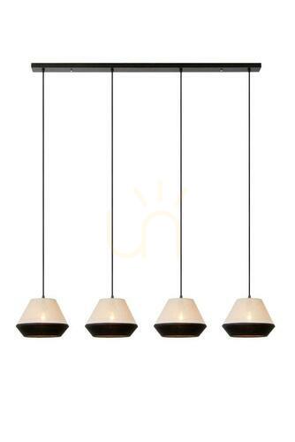 Prüfen Pendelleuchte Lucide KALA braun 4-flammig LED dimmbar E14 06424/04/73