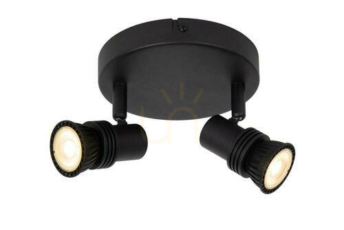 Prüfen Plafond Lucide KIANTI schwarz 2x GU10 LED dimmbar 15 cm 53901/12/30