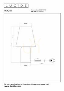 Tischleuchte Lucide MACIA Beige Keramik Leinen Japandi 06527/01/38 small 5