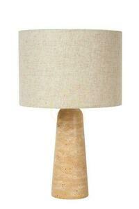 Tischleuchte Lucide NIMUE Taupe aus Travertin und Leinen 05556/81/41 small 1